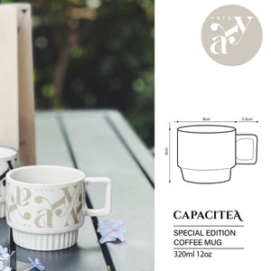 CAPACITEA Vary Coffee Ceramic Mug Cream and White 320ml 12oz