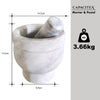 Large Heavy White Stone Mortar and Pestle Set for Grinding Spices Crushing Herbs 14.5cm(5.7"),3.6kg